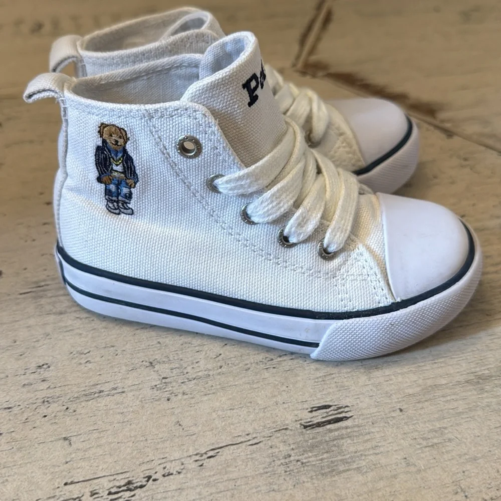 Polo by Ralph Lauren Kids White High-Top Sneakers - Picture 4 of 8